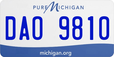 MI license plate DAO9810