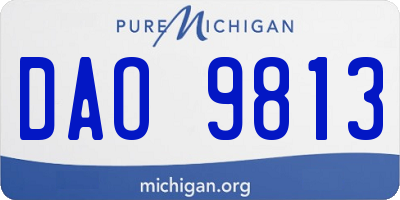 MI license plate DAO9813