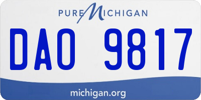 MI license plate DAO9817