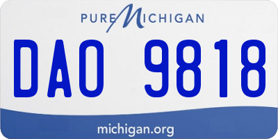 MI license plate DAO9818