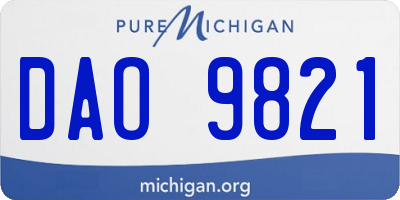 MI license plate DAO9821
