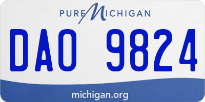 MI license plate DAO9824