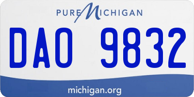 MI license plate DAO9832