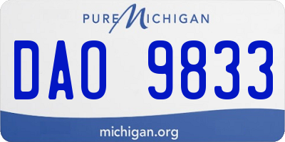MI license plate DAO9833