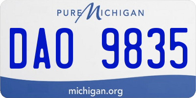 MI license plate DAO9835