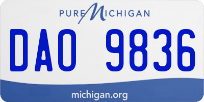 MI license plate DAO9836