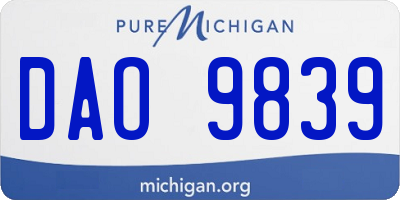 MI license plate DAO9839