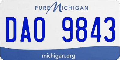 MI license plate DAO9843