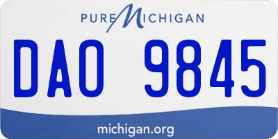MI license plate DAO9845