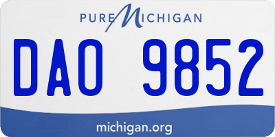 MI license plate DAO9852