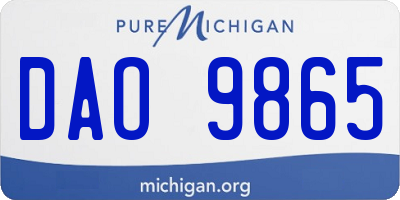 MI license plate DAO9865