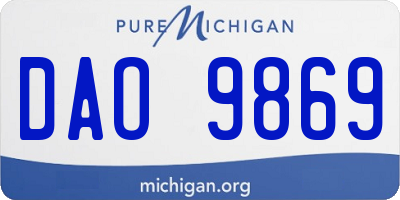 MI license plate DAO9869