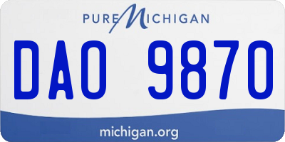 MI license plate DAO9870