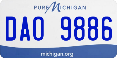 MI license plate DAO9886