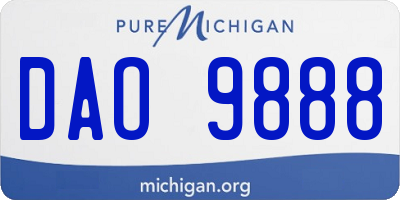 MI license plate DAO9888