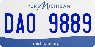 MI license plate DAO9889