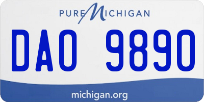 MI license plate DAO9890