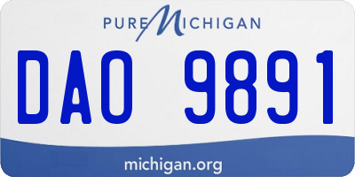 MI license plate DAO9891