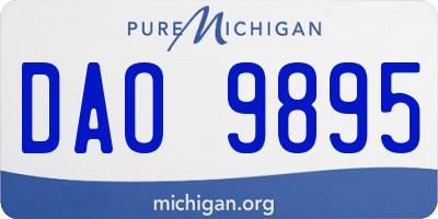 MI license plate DAO9895