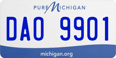 MI license plate DAO9901