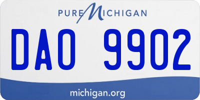 MI license plate DAO9902