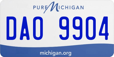 MI license plate DAO9904
