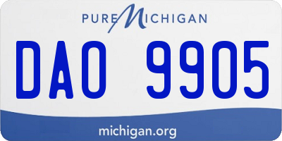MI license plate DAO9905