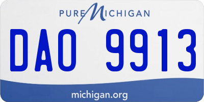 MI license plate DAO9913