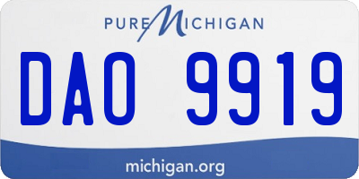 MI license plate DAO9919