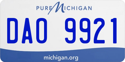 MI license plate DAO9921