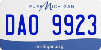 MI license plate DAO9923