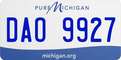 MI license plate DAO9927