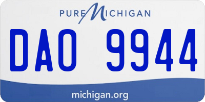 MI license plate DAO9944