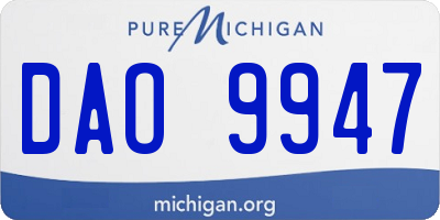 MI license plate DAO9947
