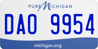 MI license plate DAO9954