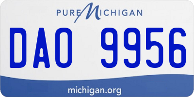 MI license plate DAO9956