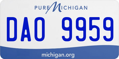MI license plate DAO9959
