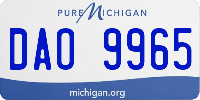 MI license plate DAO9965