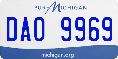 MI license plate DAO9969