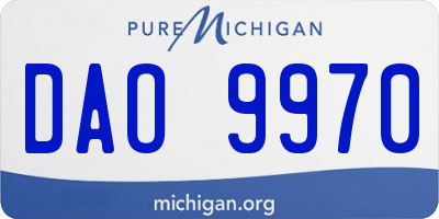 MI license plate DAO9970