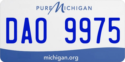 MI license plate DAO9975