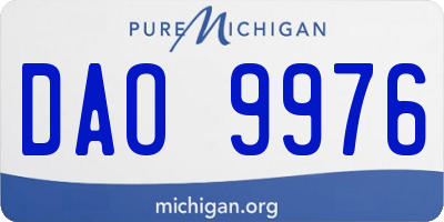 MI license plate DAO9976