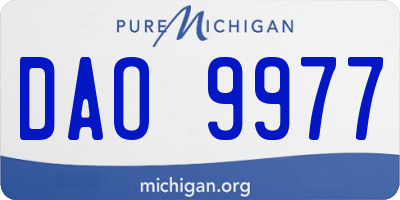 MI license plate DAO9977