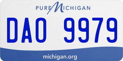 MI license plate DAO9979