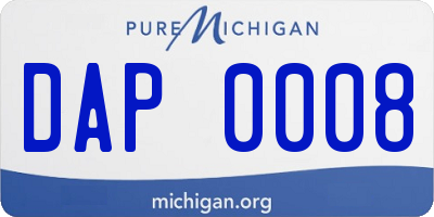 MI license plate DAP0008