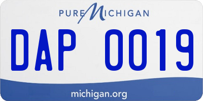MI license plate DAP0019