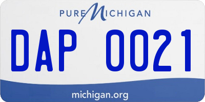 MI license plate DAP0021