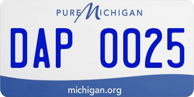 MI license plate DAP0025
