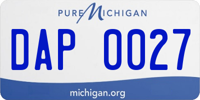 MI license plate DAP0027