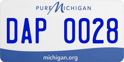 MI license plate DAP0028